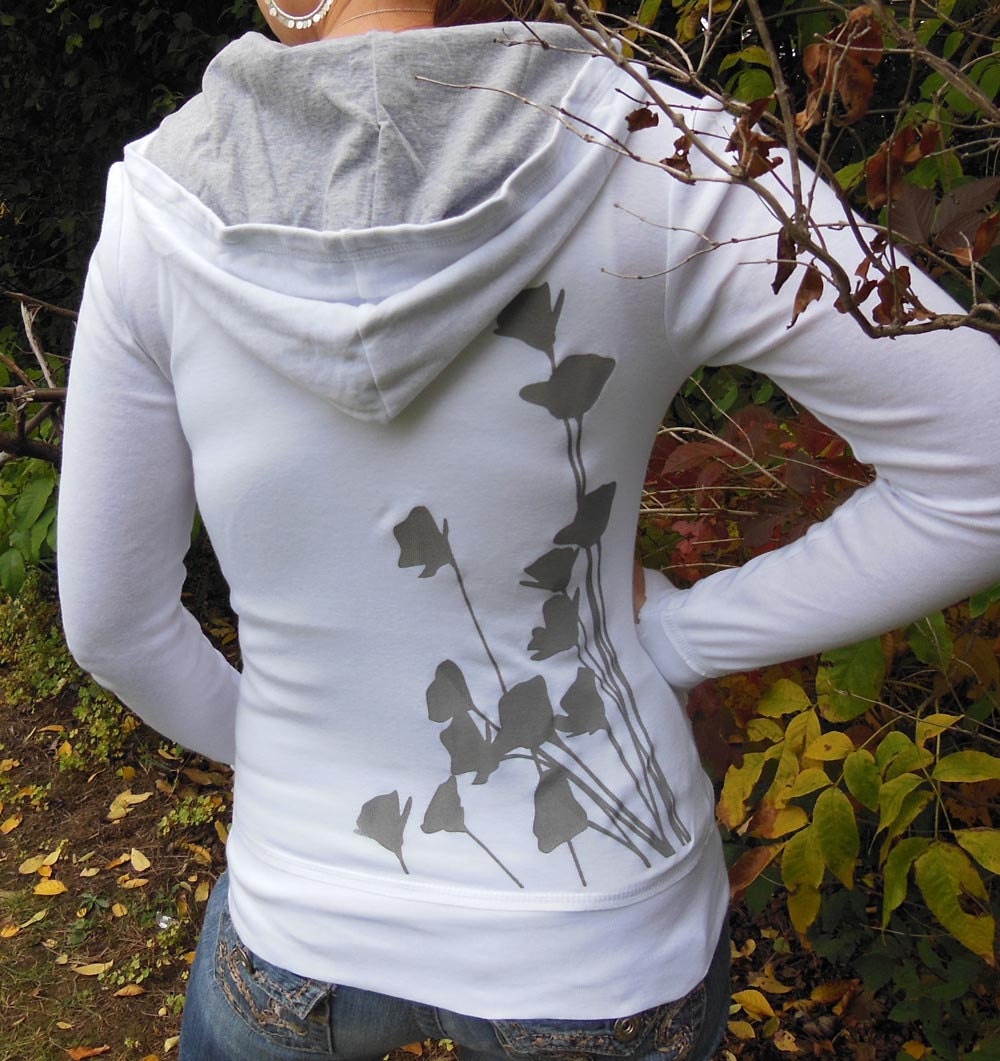 New - S, M, L, XL - Poppies Hoodie in White