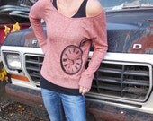 New - XS, S, M, L, XLPocket Watch Slouchy Sweatshirt in Heathered Red
