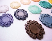 10 Resin Cabochon Settings - You Pick Colors
