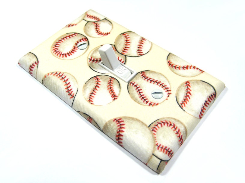 Light Switch Cover Ivory Baseball Nursery Decor Sports Bedroom Girls Softball Switchplate Switch Plate Outlet Rocker Switch