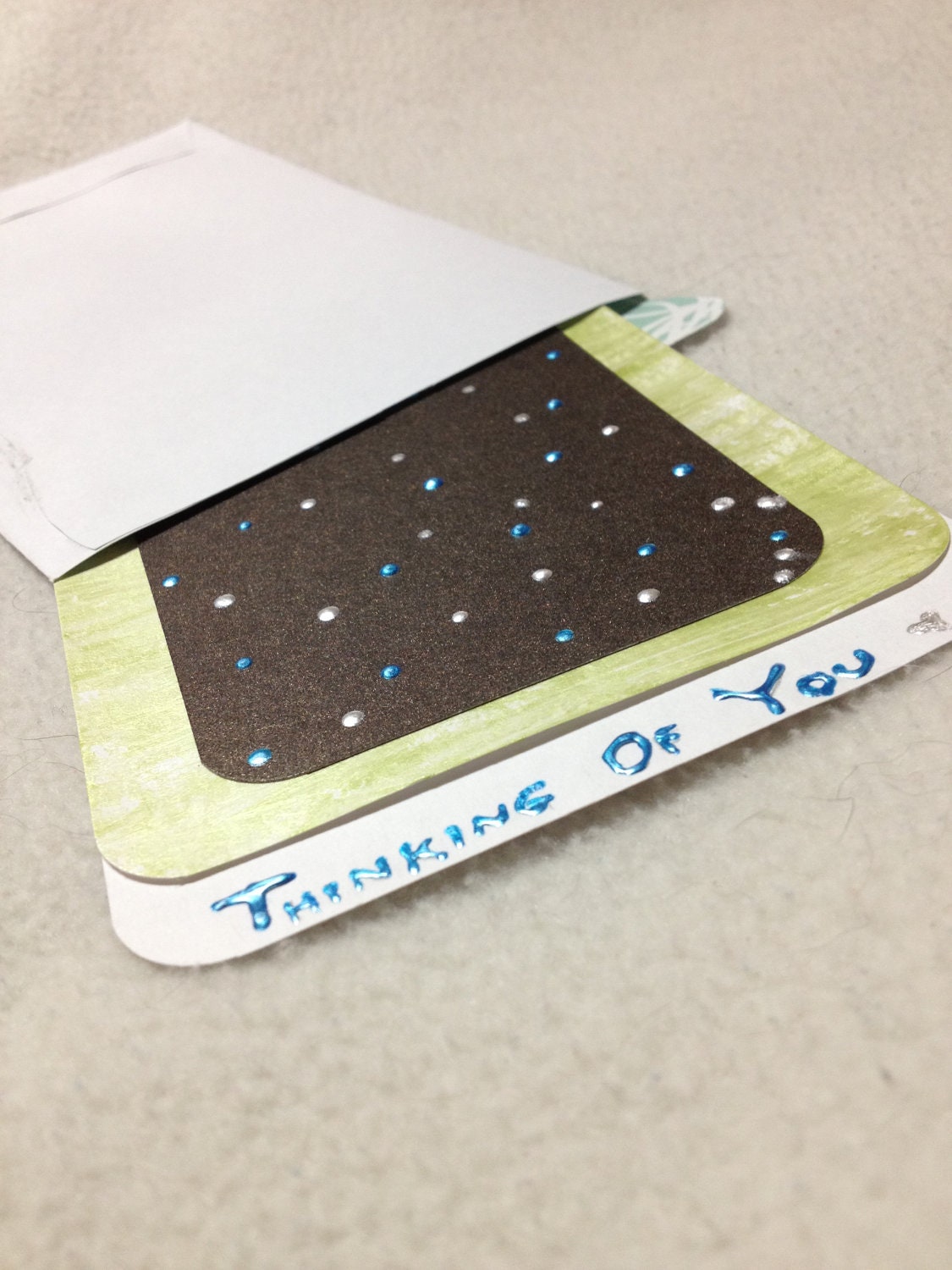Thinking of You card in Olympian Blue, French Roast, and Bright Chartreuse