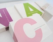 Personalized kids stationery, initial stationery, helvetica, modern stationery, custom baby gift, housewarming gift, set of 20