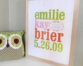 Name Print, custom baby print, birth date print, modern nursery print, wall art, decor, kids room, CUSTOM 11x14