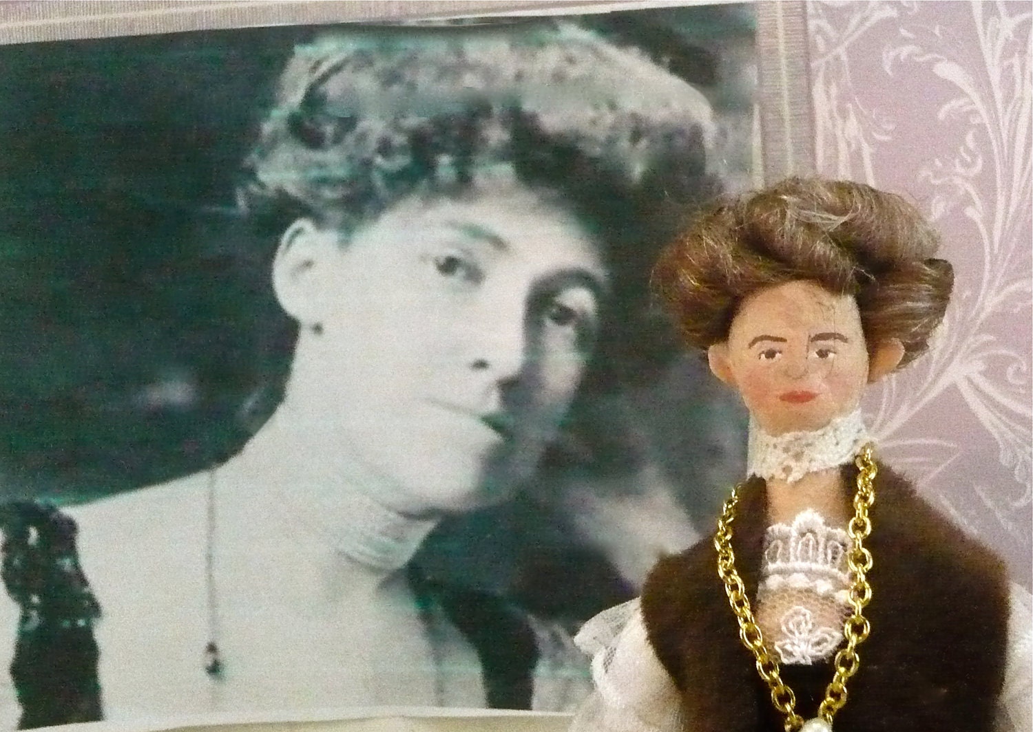 Writer Doll Edith Wharton Miniature Edwardian Art Collectible