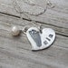 YOUR CHILDS Actual FOOTPRINT In Fine Silver--Heart Pendant Necklace--Keepsake