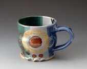 Ceramic Mug Blue/Green - Handmade Cup