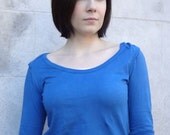 Dark Blue Long-Sleeve shirt, Hand-dyed Autumn Fashion, size Extra Large
