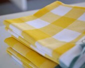 Yellow Gingham Check Cloth Napkins, Set of 6 by Dot and Army