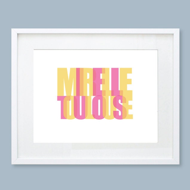 Personalized Baby Nursery Art Print, Kids Nursery Room Decor, Custom Name, Typographic, 5x7