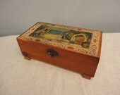 Vintage Footed Cedar Box Greek Seaside Cottage Images