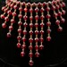 Red Crystal Vintage Bib Necklace and Earrings