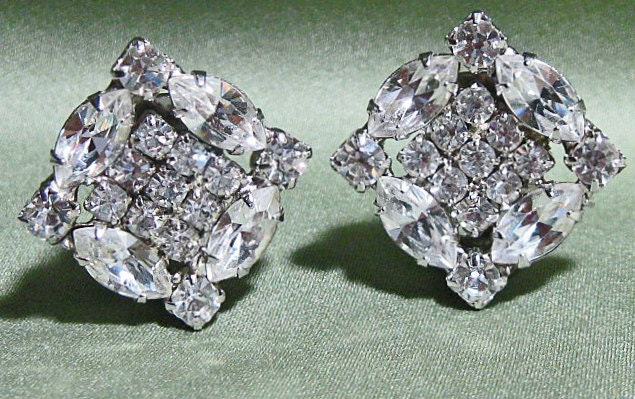 Vintage Rhinestone Earrings Dazzle