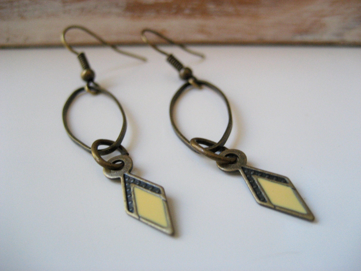 Diamond Deco Earrings Butter Yellow Ovals