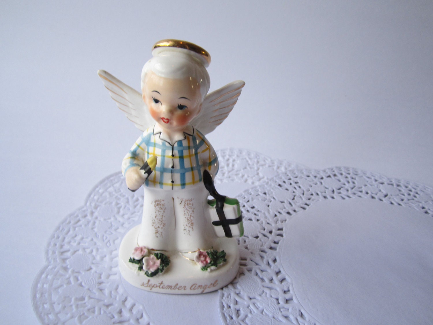 Vintage Napco 50's September Boy Angel Figurine
