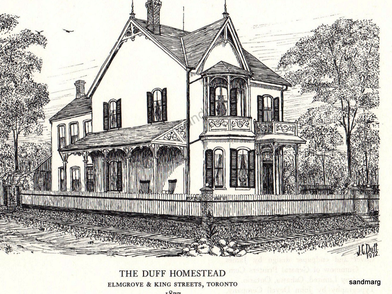 The Duff Homestead  1877 King and Elm Grove in the Village of Parkdale J Clarence Duff