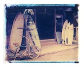 Polaroid Photography Bicycle Surf Beach Vintage Art 4x5 Print