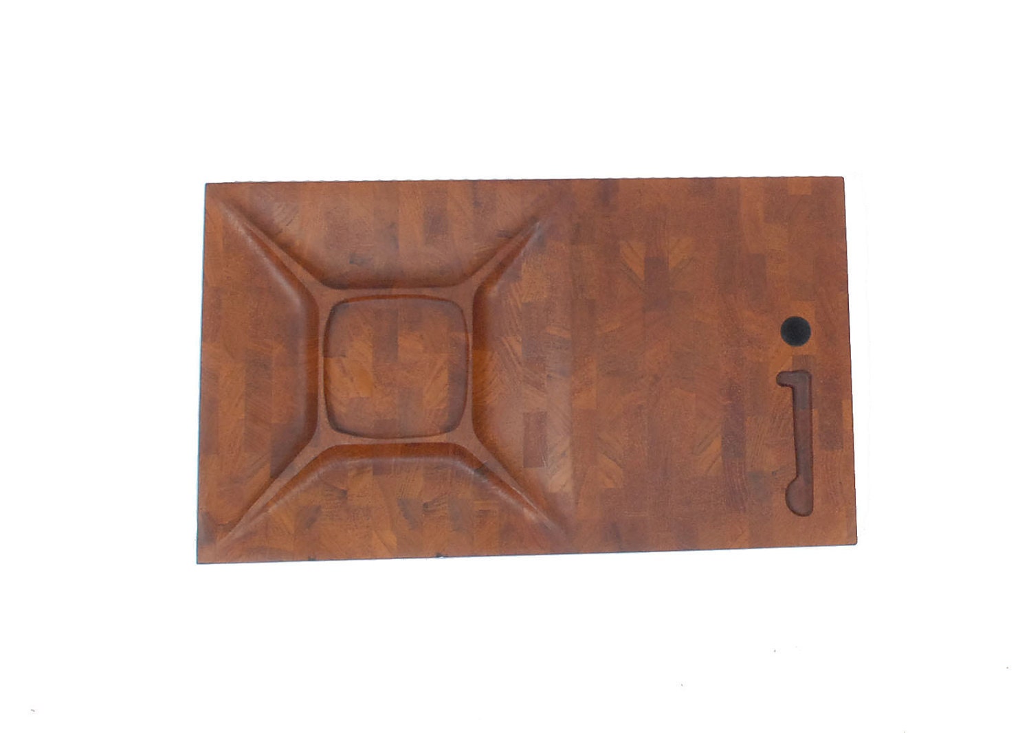 SALE Vintage 60s Digsmed Danish Modern Mid Century Modern Wood Tray Cutting Board Teak