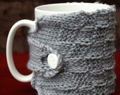 Grey knitted Mug Warmer/Cozy