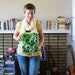 Organic Cotton Contemporary Fiber Wall Art in Kelly Green - Moss and Lichen