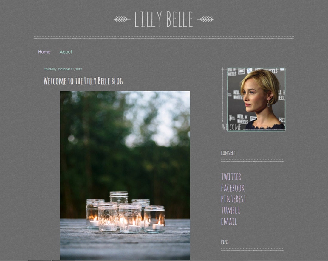 Premade Blogger Template Lilly Belle