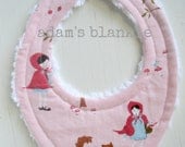 RARE - Hard to Find Fabric - ORIGINAL Little Drooler Bib - Perfect for your Teething Baby or for a Baby that Spits Up - Red Riding Hood