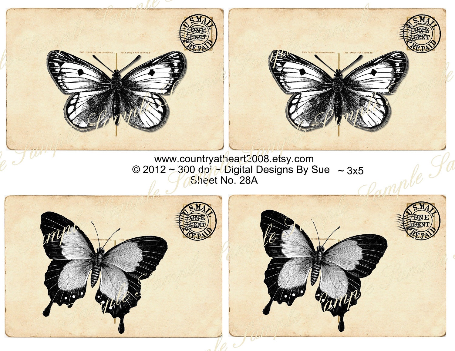 No. 28A - Digital Collage Sheet for your Crafting Needs - Collage Sheet - Printable Download - Gift Tags - Scrapbook