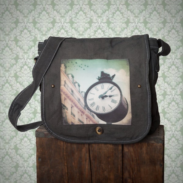 canvas messenger bag, handbag, Mint green, shoulder bag, Messenger bag, Fun photo bag