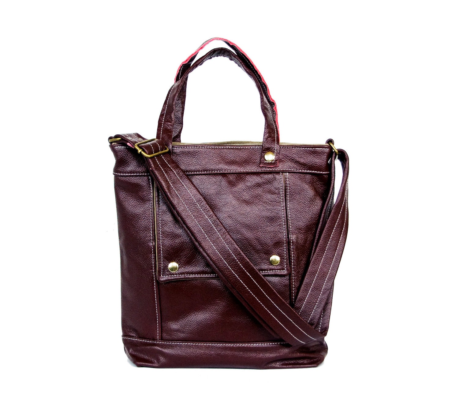 Packet in Dark Plum Leather - Made to Order