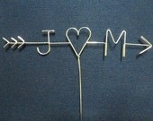CUPID'S ARROW: Custom Initials Wedding Cake Topper