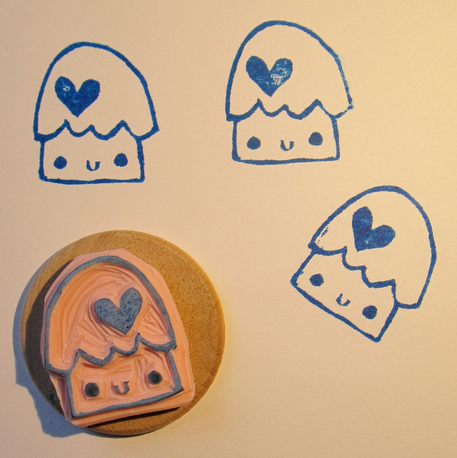 Little Cupcake hand carved stamp - ready to be shipped -