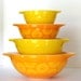 Vintage Pyrex Yellow Daisy Cinderella Bowl Set