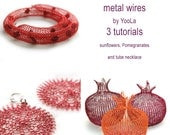 PDF Crochet tutorials flower pattern wire pomegranate tube necklaces wire crochet pattern jewelry  instructions , instant download