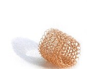 Crochet ROSE gold wire band ring custom order Unique elegant wide ring handmade lace jewellery knitted pastel fashion