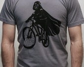 Darth Vader is Riding It - Mens t shirt / Unisex t shirt printed with ECO ink (Star Wars  Darth Vader bike t shirt)