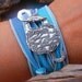 Hand Dyed Silk Ribbon Wrap Bracelet, Ocean Waves Bracelet, STERLING Silver Toggle Clasp, Any Color, Nautical Art Jewelry, READY to SHIP