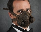 Steampunk Gas Mask Respirator in black iron colors "Excursionist" - TomBanwell
