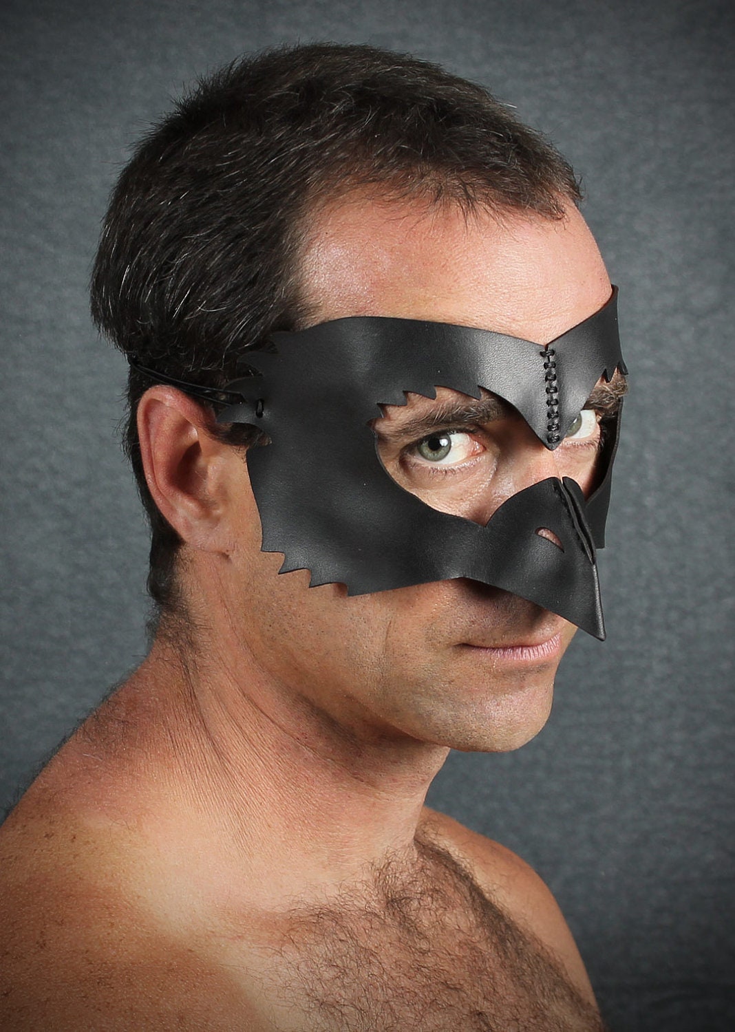 Bird Beak leather mask in black