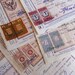 vintage Bulgarian office documents - paper ephemera - tax stamps - paperwork - 3 sheets