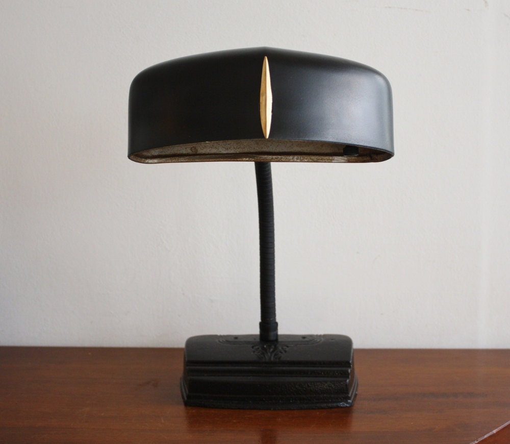 Vintage black gooseneck desk lamp