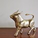 Large vintage brass bull