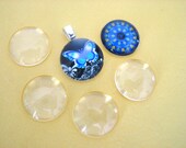 10 Clear 16mm Glass Domes Cabochons Circles Pendants