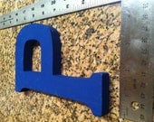 Wooden Capital Letter Blue  P "P" 7 inches