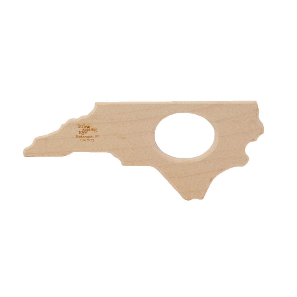 Wood Teether North Carolina State wooden toy natural baby toy