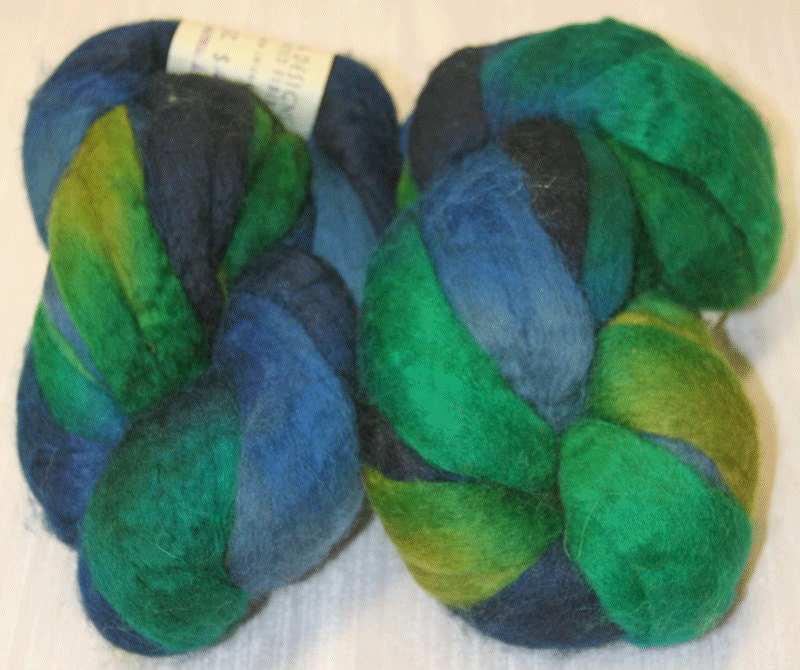 SALE Blueface Leicester Wool Spinning Fiber - 'Summer Woods' SALE