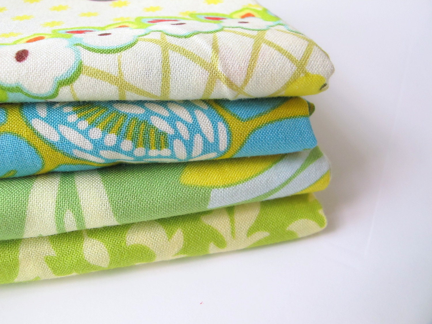 destash fabric sale - green stack (US fabrics)