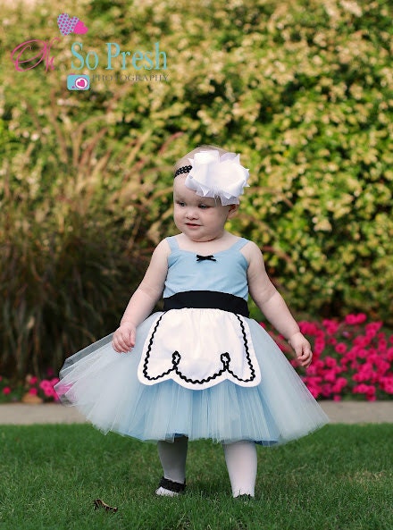 ALICE IN WONDERLAND dress baby 1st  birthday costume dress tutu dress for infant special occasion or portrait