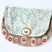 Business Card Wallet Faux Lace Brown Floral Prairie Cowgirl Aqua Bird Embellishment Eclectic