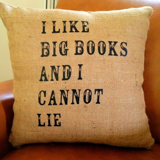 I Like Big Books And I Cannot Lie Burlap 18x18 Decorative Pillow Cover, Throw Pillow ,Toss Pillow, Accent Pillow