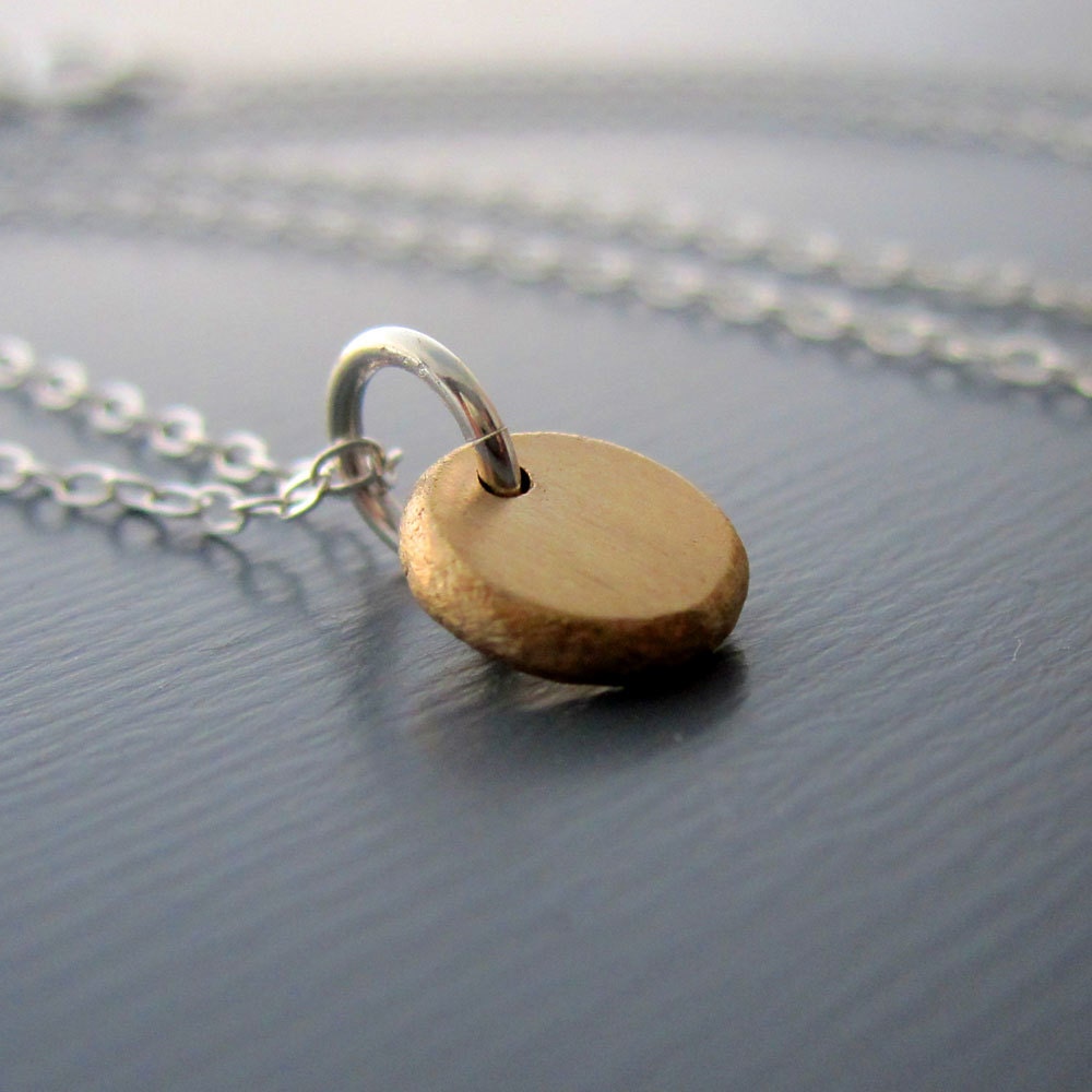 14k Gold Pendant - Tiny Organic Nugget