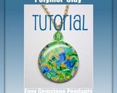Polymer Clay Tutorial Faux Gemstone Pendants Jewelry PDF Lesson